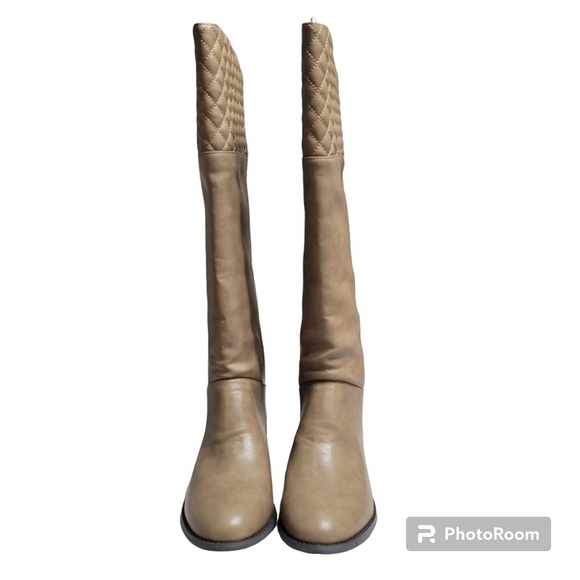 Chinese Laundry Fallout Taupe Quilted Taupe Boots - Picture 2 of 8